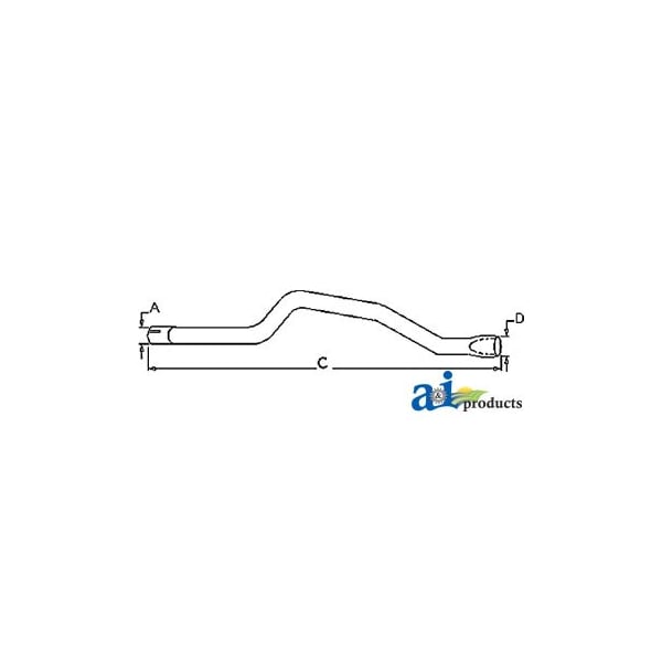 Horizontal Tailpipe 1" x1" x1"